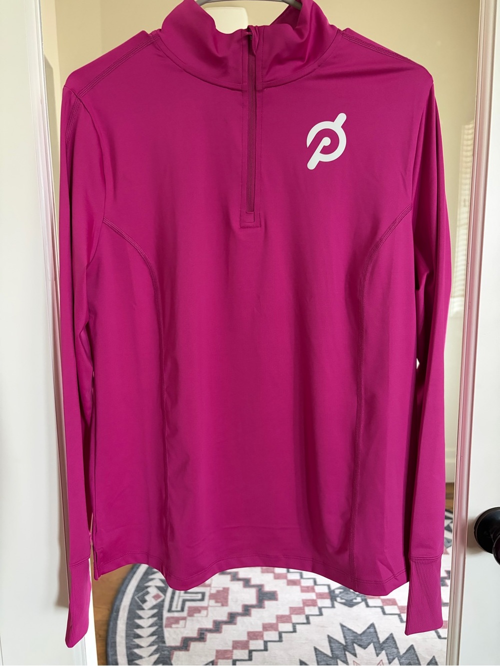 Peloton Fuchsia Half-Zip Long Sleeve Performance Top